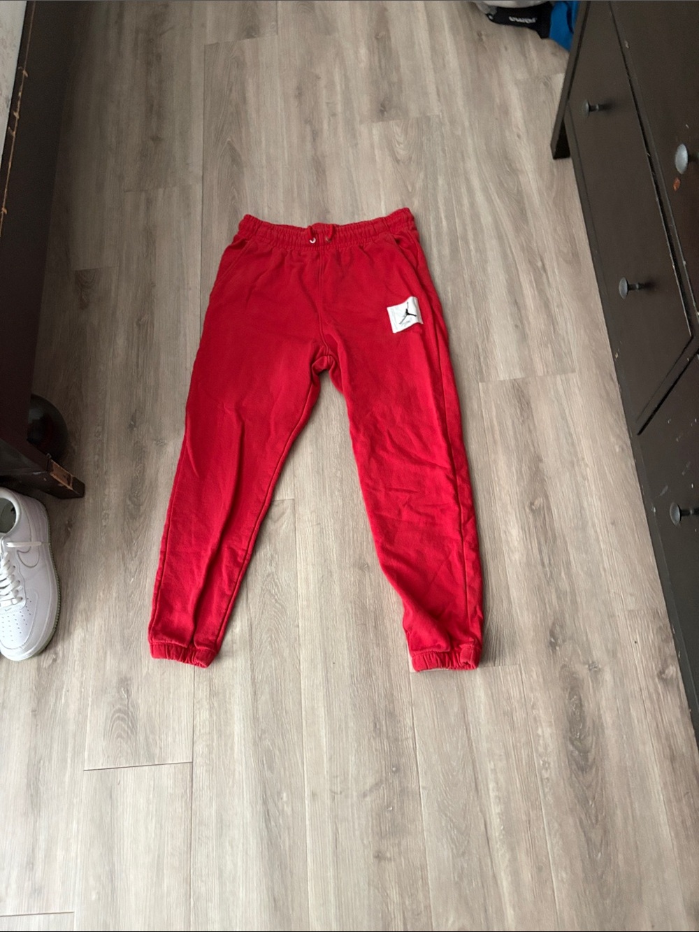 Jordan Red Men’s Sweatpants with Jumpman Patch
